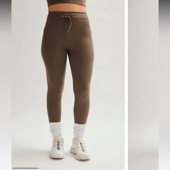 Girlfriend Collective Cafe Compressive Drawstring Pocket Leggings Medium M - Picture 6 of 10